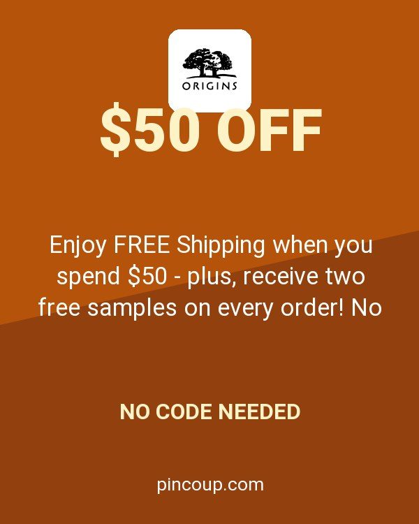 Origins Online coupon: Enjoy FREE Shipping when you spend $50 - plus, receive two free samples on every order! No code required!