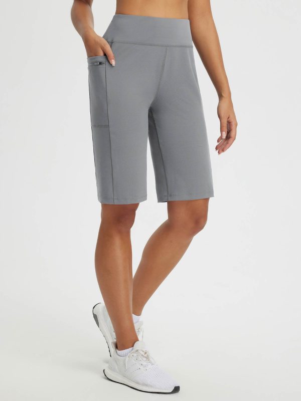 Secret Breeze 12" High-Rise Shorts - Gray / XL at Baleaf