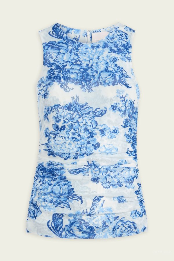 Costal Bouquet Dasha Top in Endless Sky Multi - Blue XS at American National Standards Institute Inc.