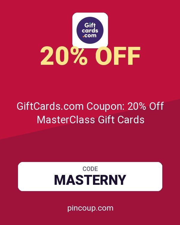 GiftCards.com Coupon: 20% Off MasterClass Gift Cards