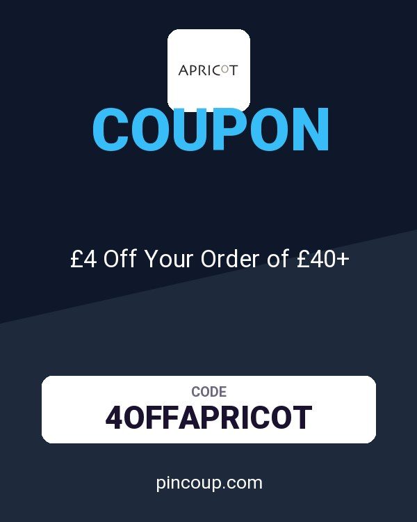 Apricot coupon: £4 Off Your Order of £40+