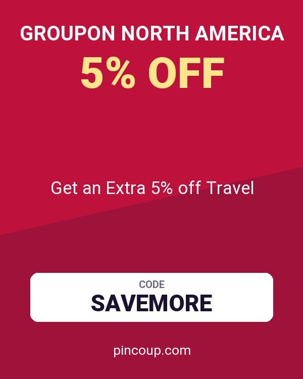 Groupon North America coupon: Get an Extra 5% off Travel