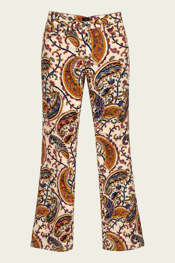 Floral Paisley Boot-Cut Jeans in Multicolor - Multicolor. 27 at American National Standards Institute Inc.