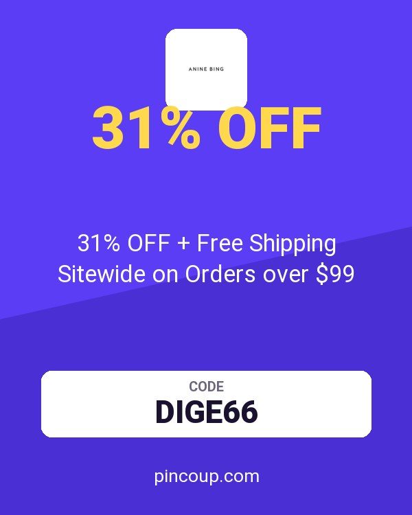 ANINE BING coupon: 31% OFF + Free Shipping Sitewide on Orders over $99