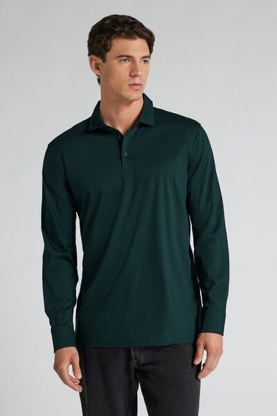 Intimissimi Mercerized Cotton Polo Shirt filo Premium Man Green Size M