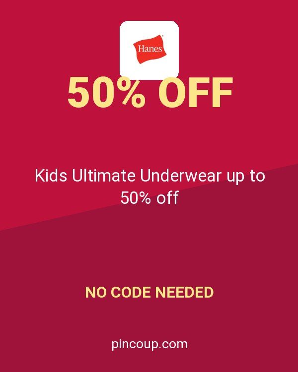 Hanes.com coupon: Kids Ultimate Underwear up to 50% off