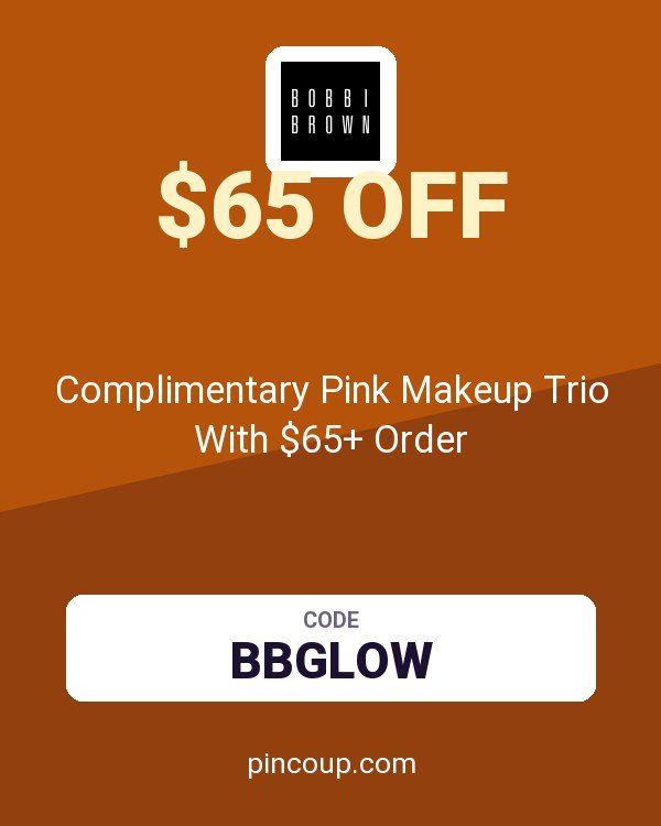 Bobbi Brown Cosmetics coupon: Complimentary Pink Makeup Trio With $65+ Order