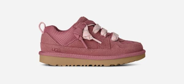 UGG® Kids' Lo Lowmel Suede/Textile Shoes in Horizon Pink, Size 4K