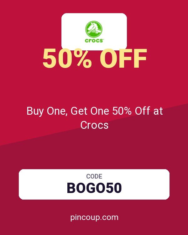 Buy One, Get One 50% Off at Crocs