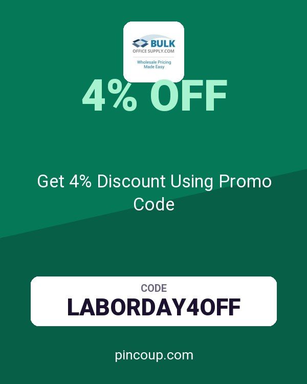 Bulk Office Supply coupon: Get 4% Discount Using Promo Code