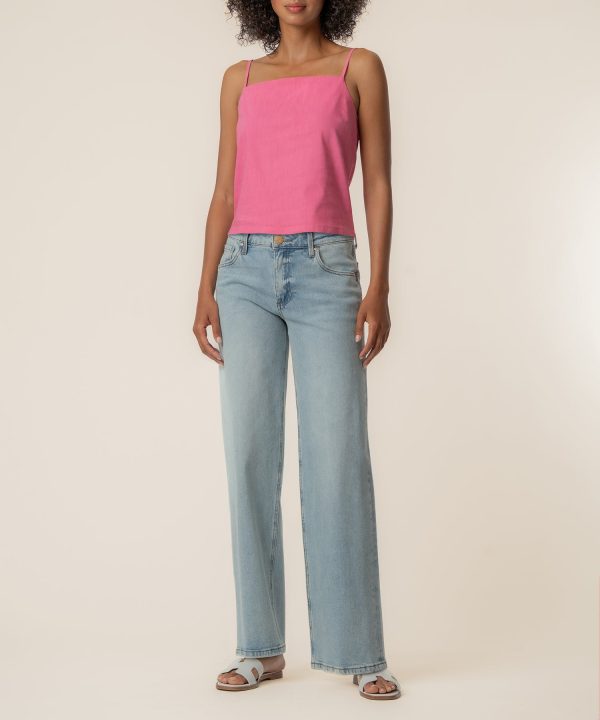 Kerri Spaghetti Strap Top in Lipstick at Kut from the Kloth