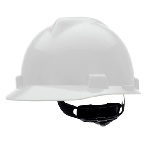 MSA V-Gard Cap Style Slotted Cap Hard Hat with Fas-Trac III Suspension - White at CPO Outlets