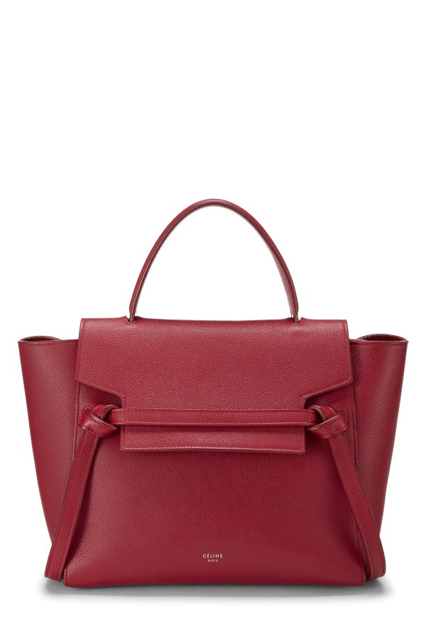 Women's Céline Red Grained Calfskin Belt Bag Micro in Red Micro at What Goes Around Comes Around