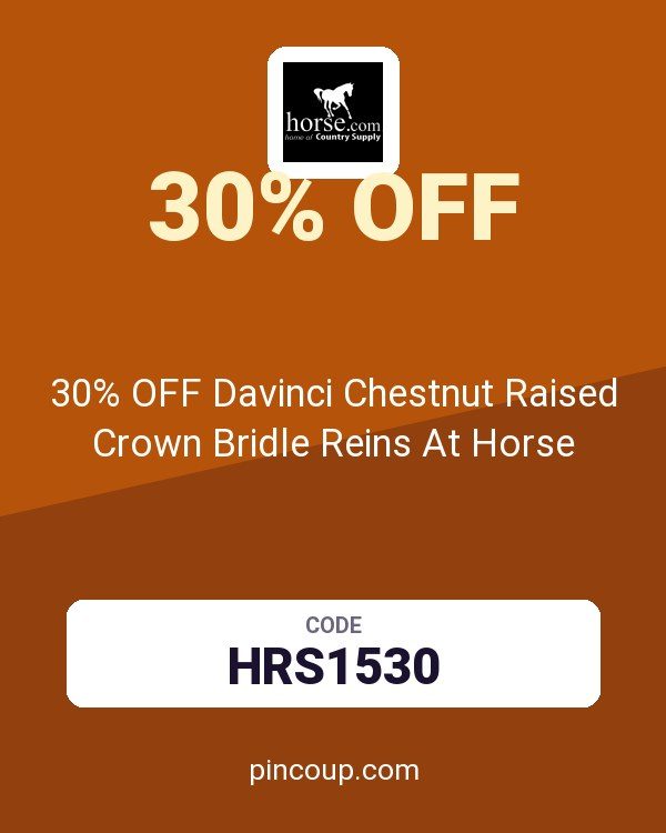 Horse.com coupon: 30% OFF Davinci Chestnut Raised Crown Bridle Reins At Horse