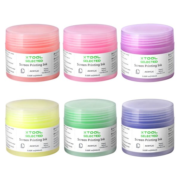 Acrylic Screen Printing Ink Set (6 Colors) - Fluorescent Color at xTool