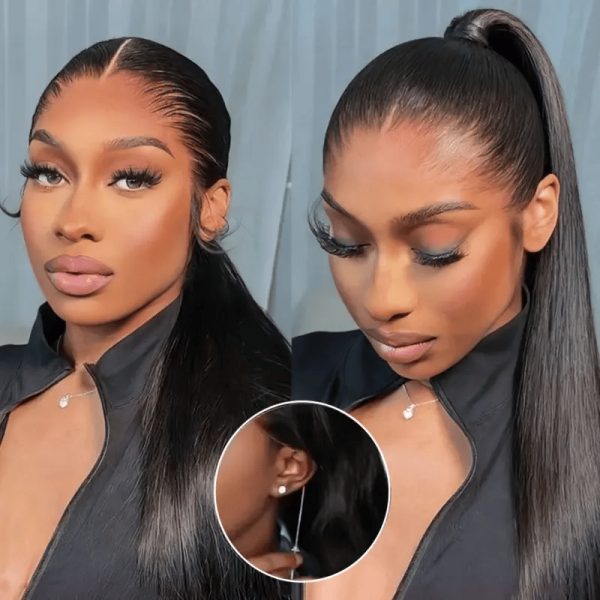 Flash Sale Invisi Strap 360 Glueless Lace Wig Wavy & Curly Human Hair Pre Cut Lace Wig - Straight / 150% / 20 at HONGKONG OSSILEE TRADING LIMITED