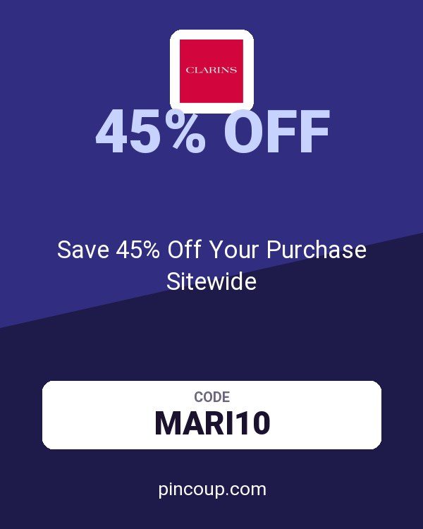 Clarins coupon: Save 45% Off Your Purchase Sitewide