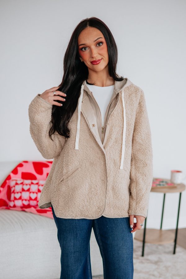 Myah Sherpa Jacket at Wild Oak Boutique