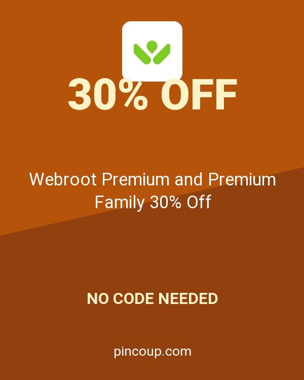 Webroot Inc. coupon: Webroot Premium and Premium Family 30% Off