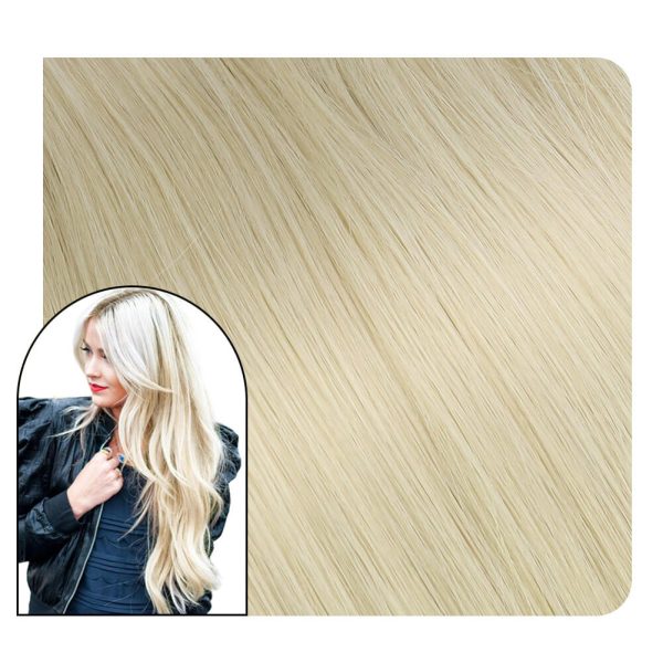[Virgin Hair] Hand Tied Hair Extensions Hair Weft Platinum Blonde #60 - 16 inch / 3 Bundles / Alligator clips at Ugeat Hair Official