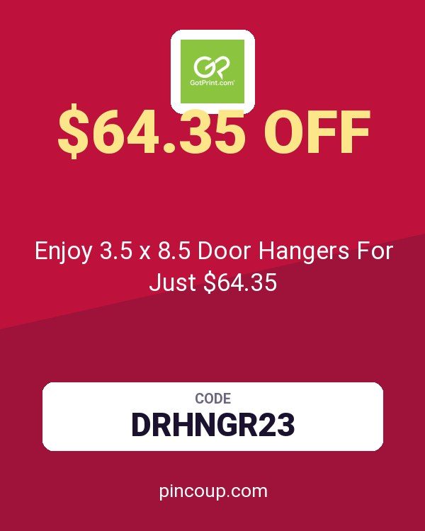 GotPrint coupon: Enjoy 3.5 x 8.5 Door Hangers For Just $64.35