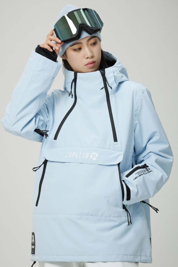 Luna Women's Pullover Snowboard Jacket, L / Wathet Blue at Capelin Crew Ski, Snowboard & Outdoor Gear