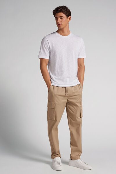 Intimissimi Slub Cotton T-shirt Man White Size M
