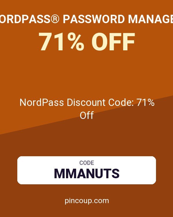 NordPass® Password Manager coupon: NordPass Discount Code: 71% Off