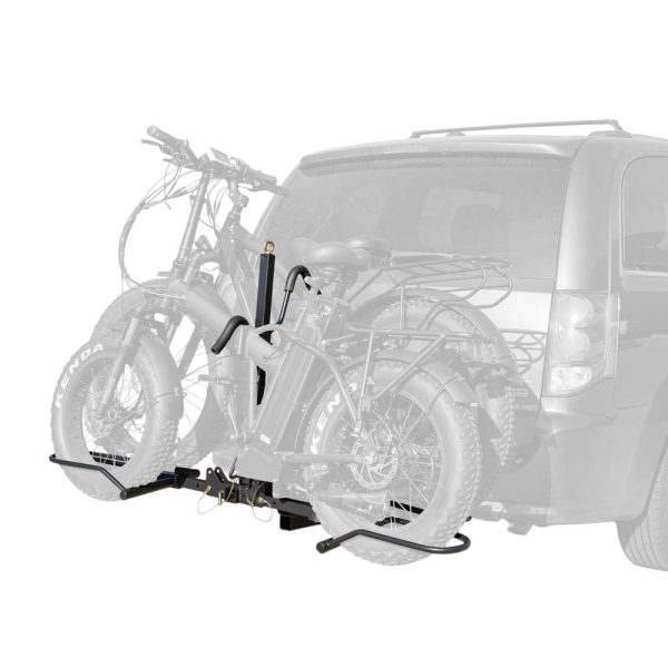 2 eBike Steel Hitch Platform Rack - Fat Tire Bike Folding Hitch Mounted Bike Carrier by Elevate Outdoor BC-4040-2-EF at Discount Ramps