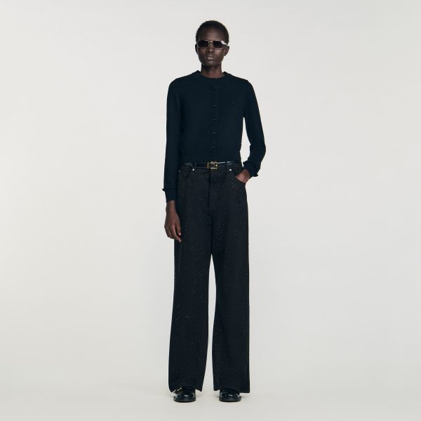 Ruffled cardigan at Sandro-Paris