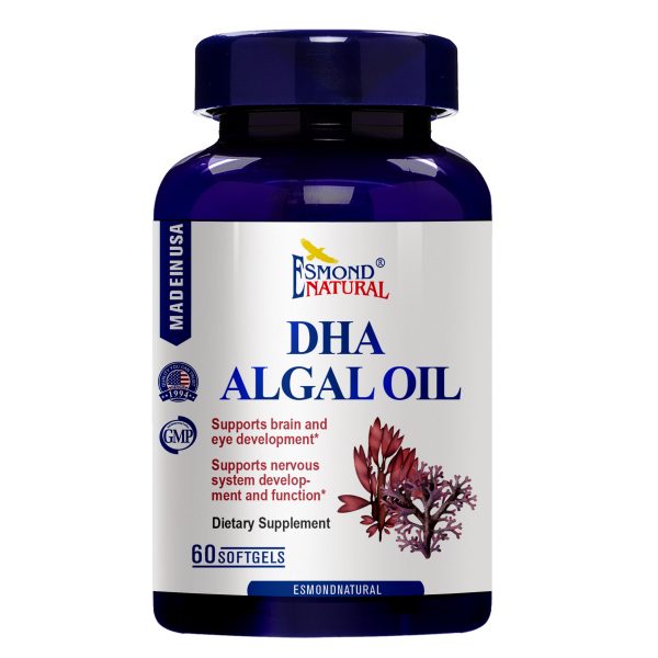 DHA Algal Oil (Made with Onavita Oil. 40% Docosahexaenoic Acid. Supports brain, eye and nervous system), USA, FDA, GMP, NPAC-500mg, 60 Softgels at Esmond Natural