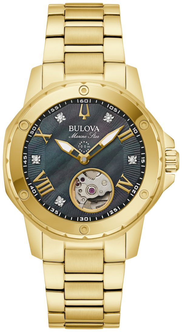 Bulova Marine Star Stainless Steel Bracelet Performance Women's Watch - 97P171 Gifts for Her