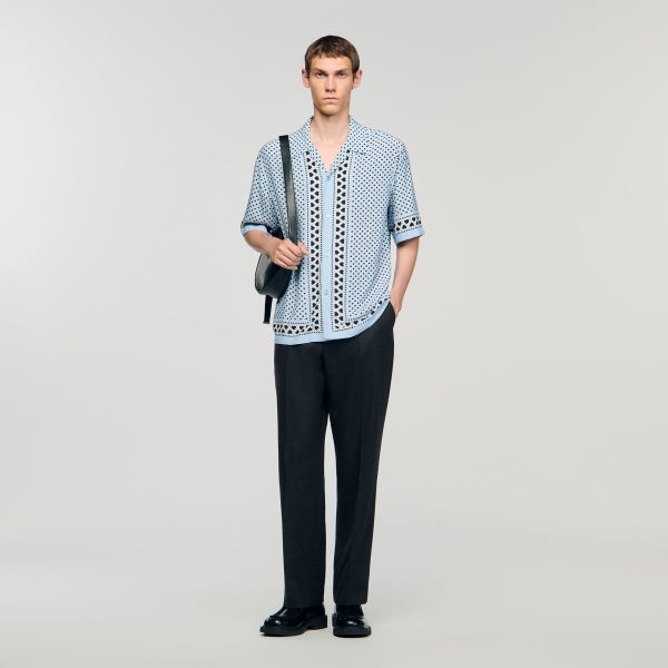 Heart motif flowing shirt at Sandro-Paris
