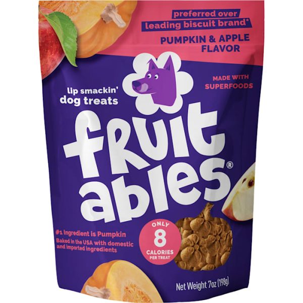 Fruitables Pumpkin & Apple Flavor Baked Deliciously Healthy Dog Treats, 7 oz at PETCO Animal Supplies