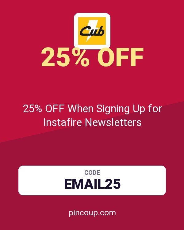 Cub Cadet coupon: 25% OFF When Signing Up for Instafire Newsletters