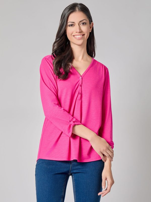 Y-Neck Blouse at Kasper Clothing