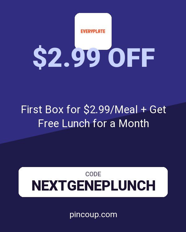 EveryPlate coupon: First Box for $2.99/Meal + Get Free Lunch for a Month