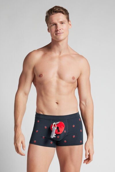 Intimissimi Padlock Heart Plush Toy Superior Cotton Boxers Man Blue Size 5
