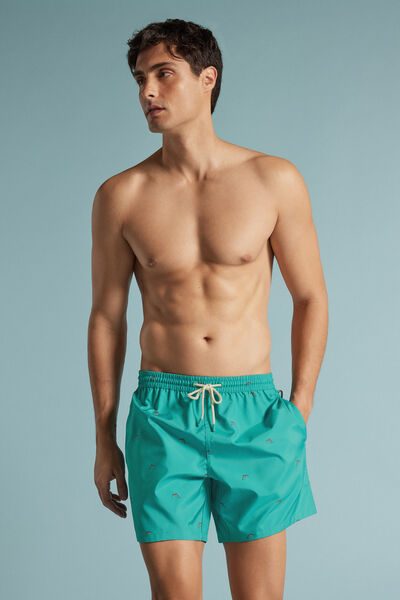 Intimissimi Dolphin Print Reversible Swim Trunks Man Green Size S
