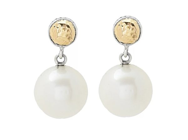 Silver Treasures by Samuel B. 12mm Cultured South Sea Pearl Silver And 18k Gold Accent Earring at JTV Jewelry