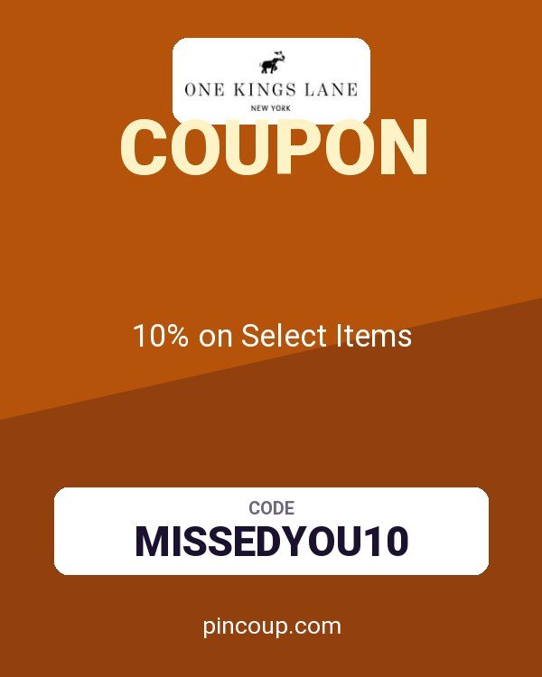 One Kings Lane coupon: 10% on Select Items