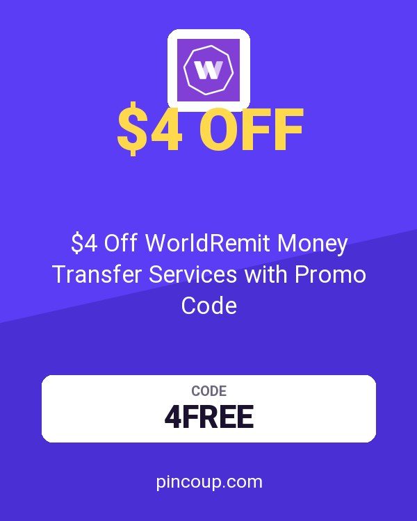 $4 Off WorldRemit Money Transfer Services with Promo Code