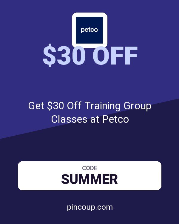PETCO Animal Supplies coupon: Get $30 Off Training Group Classes at Petco