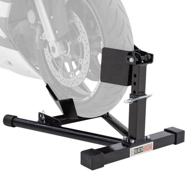 2-Piece Steel Motorcycle Wheel Chock by Black Widow BW-CH-DX2-V2 at Discount Ramps