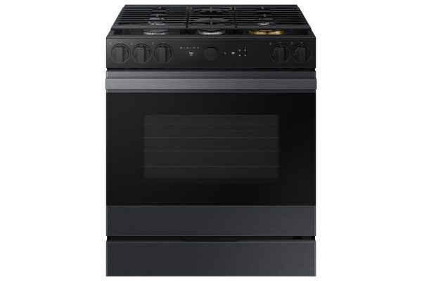 Samsung Bespoke Slide-in Gas Range in Matte Black