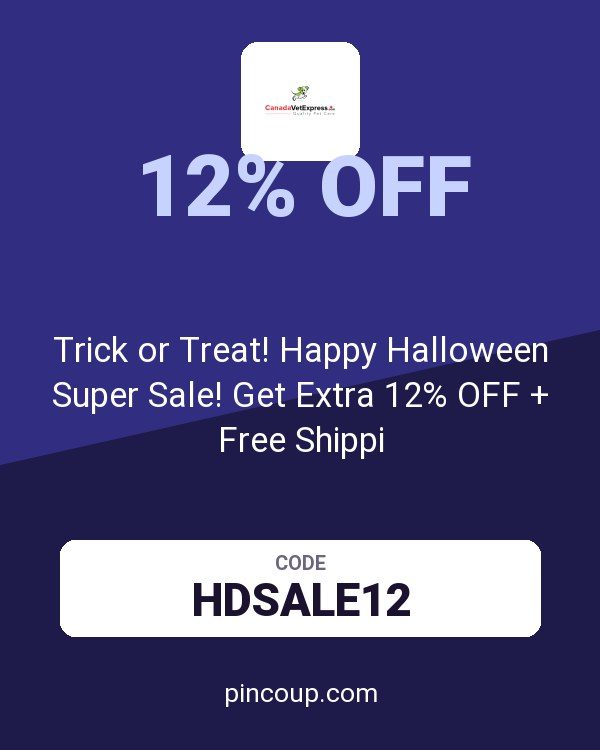 Canada Vet Express coupon: Trick or Treat! Happy Halloween Super Sale! Get Extra 12% OFF + Free Shippi