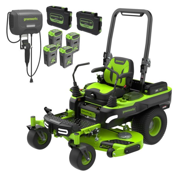 60V 60" MaximusZ Zero Turn: (2) 20.0 Ah, (4) 8.0 Ah Batteries and 1.5kW Charger, MZ6061 at Greenworks Tools