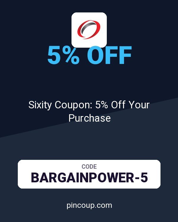 Sixity Coupon: 5% Off Your Purchase