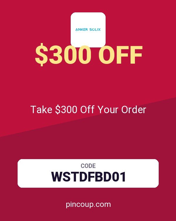 Anker SOLIX coupon: Take $300 Off Your Order