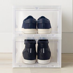 Large Drop-Front Shoe Box Translucent at The Container Store